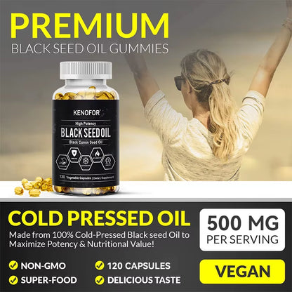 Black Seed Oil Capsules - Support Overall Health,Immune System, Support Promotes Respiratory Health, Digestive Health