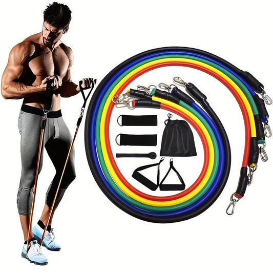 Resistance Band Kit With Carrying Pouch For Busy Home Workouts Portable Fitness Solution