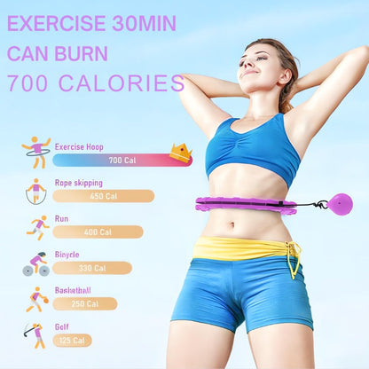 Smart Weighted Hula Hoop With Built In Tracker Adjustable Weights 360 Degree Rotation For Home Fitness Enthusiasts