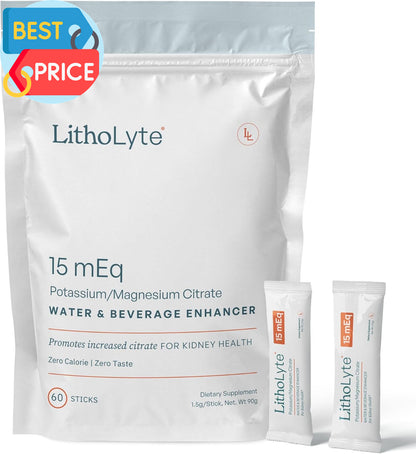 Kidney Health 15 Meq | Water & Beverage Enhancer for Kidney Health | Developed B