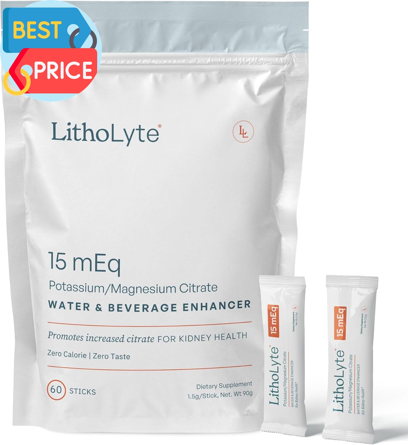 Kidney Health 15 Meq | Water & Beverage Enhancer for Kidney Health | Developed B