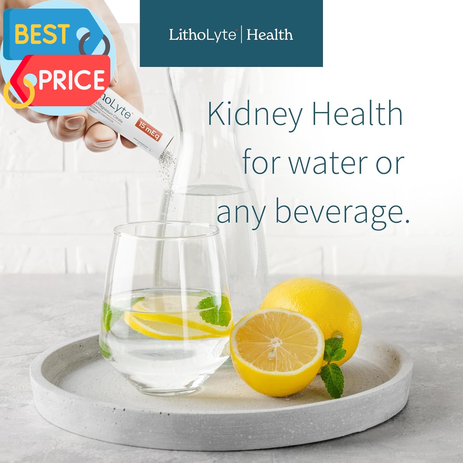 Kidney Health 15 Meq | Water & Beverage Enhancer for Kidney Health | Developed B