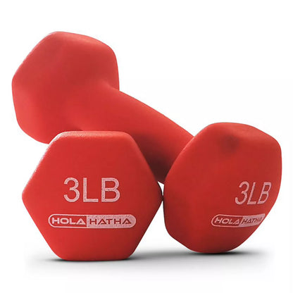 Holahatha 3, 5, and 8 Pound Dumbbell Hand Weight Set with Storage Rack, Multi