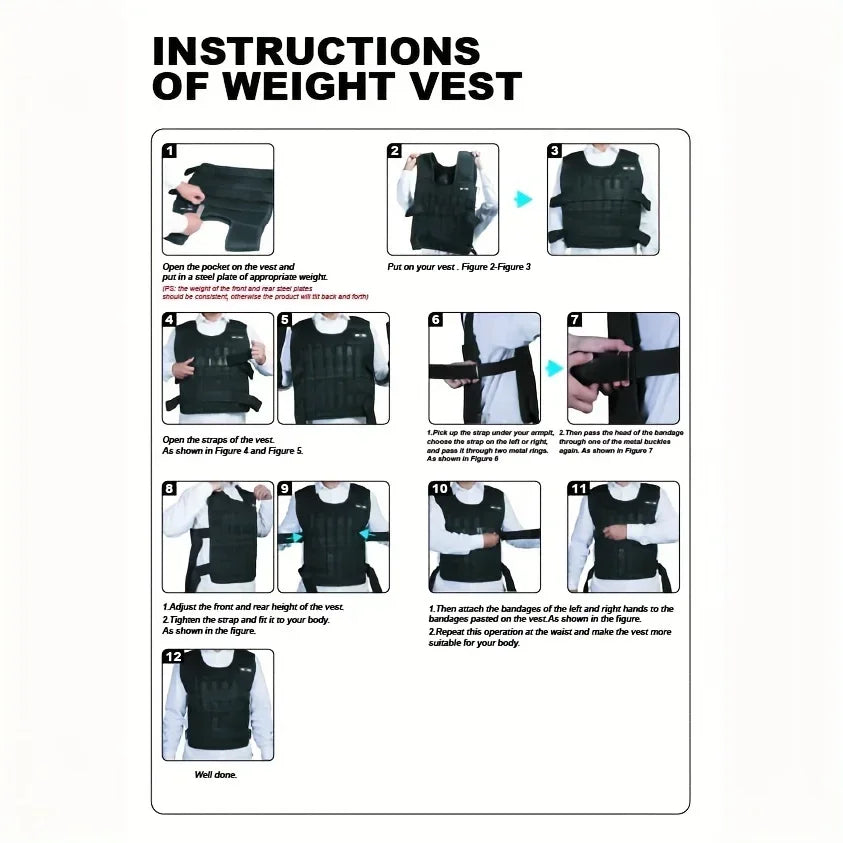 Adjustable Weight Vest, Ankle Weights with Weights, Wrist Weights, Gym Running Weights Strength Training Equipment Fitness Tools