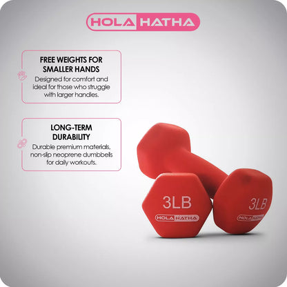 Holahatha 3, 5, and 8 Pound Dumbbell Hand Weight Set with Storage Rack, Multi