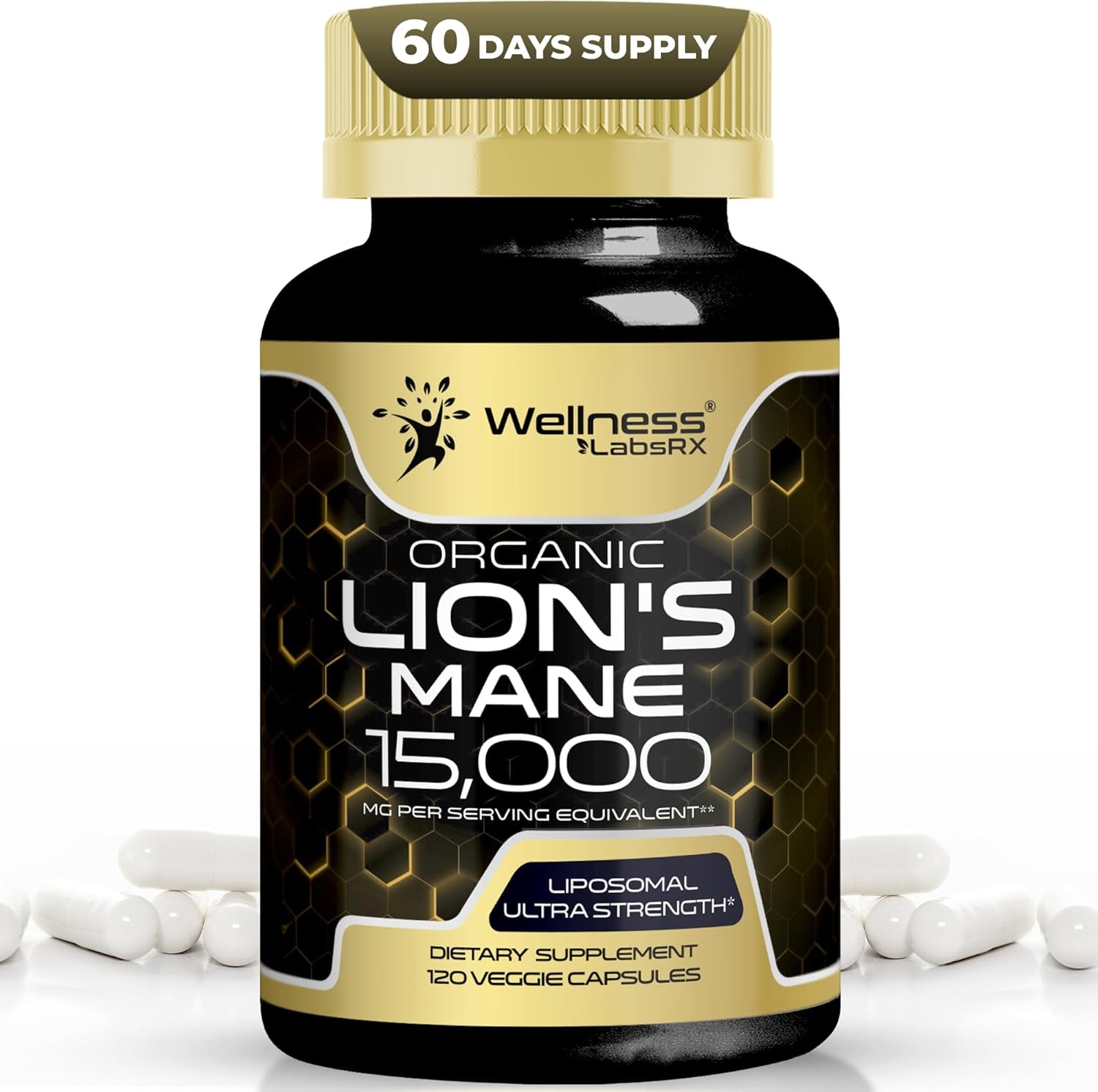 Lions Mane Supplement Capsules - 120 Count - Mushroom Supplement, Brain Suppleme