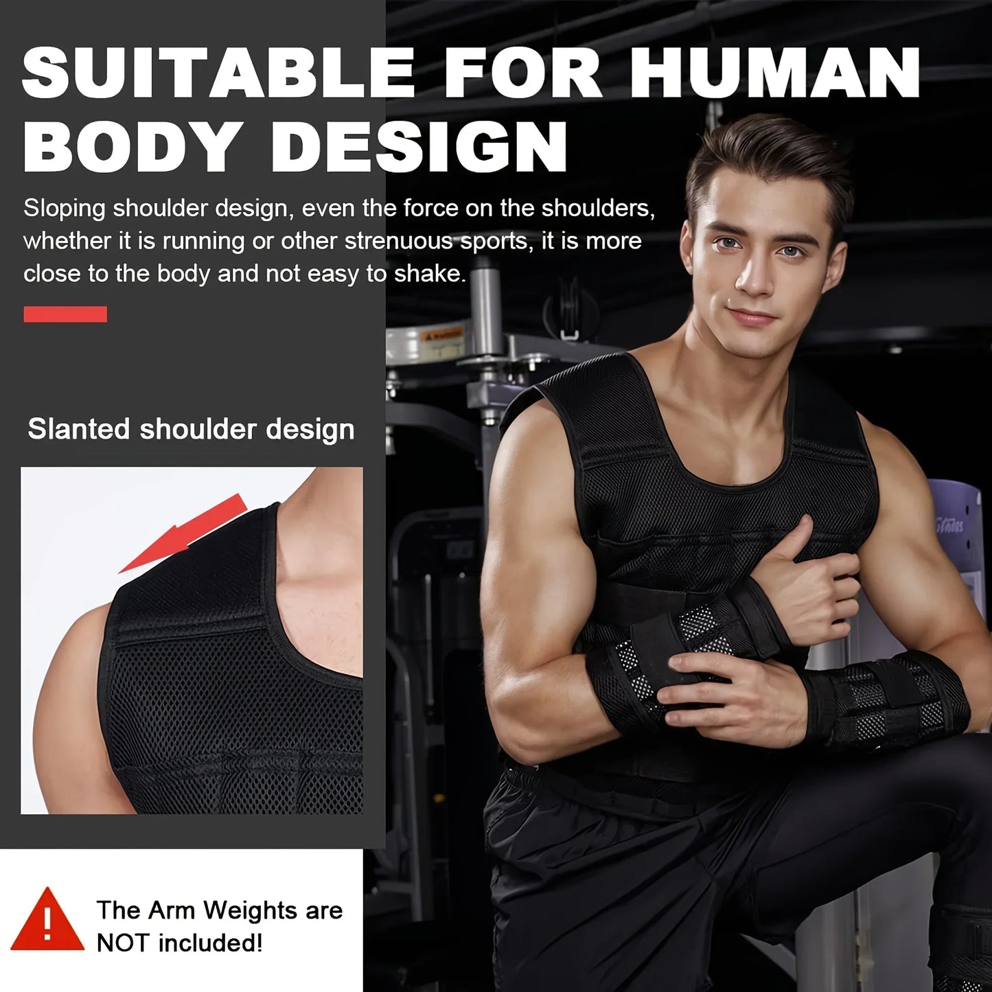 Adjustable Weight Vest, Ankle Weights with Weights, Wrist Weights, Gym Running Weights Strength Training Equipment Fitness Tools