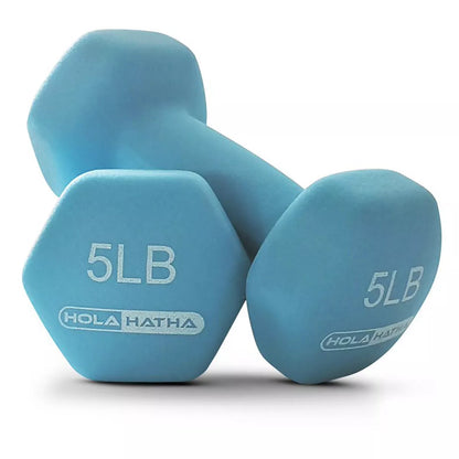 Holahatha 3, 5, and 8 Pound Dumbbell Hand Weight Set with Storage Rack, Multi